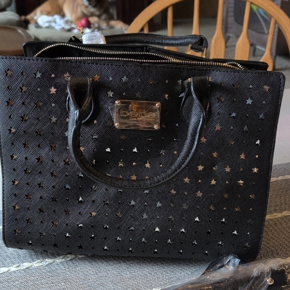 Bebe Black Star-Patterned Tote Bag - Picture 2 of 10
